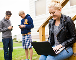 Photograph of internet being used at holiday home